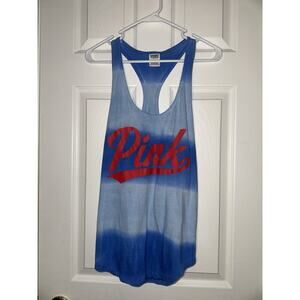 PINK Victorias Secret Women Sz M Red White Blue Racerback Tank Top Shirt